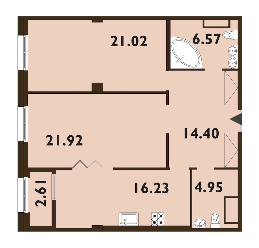 2-комнатная, 86 м² — ЖК ЖК Neva Haus (Нева Хаус)