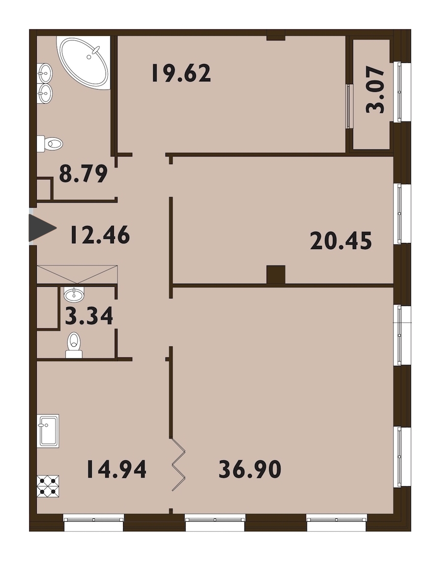 3-комнатная, 118 м² — ЖК ЖК Neva Haus (Нева Хаус)