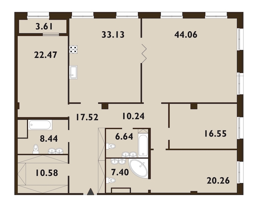 4-комнатная, 199 м² — ЖК ЖК Neva Haus (Нева Хаус)