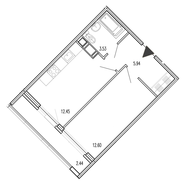 1-комнатная, 37 м² — ЖК Жилой дом Европейский парк
