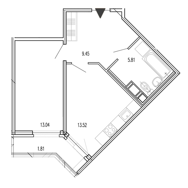 1-комнатная, 44 м² — ЖК Жилой дом Европейский парк