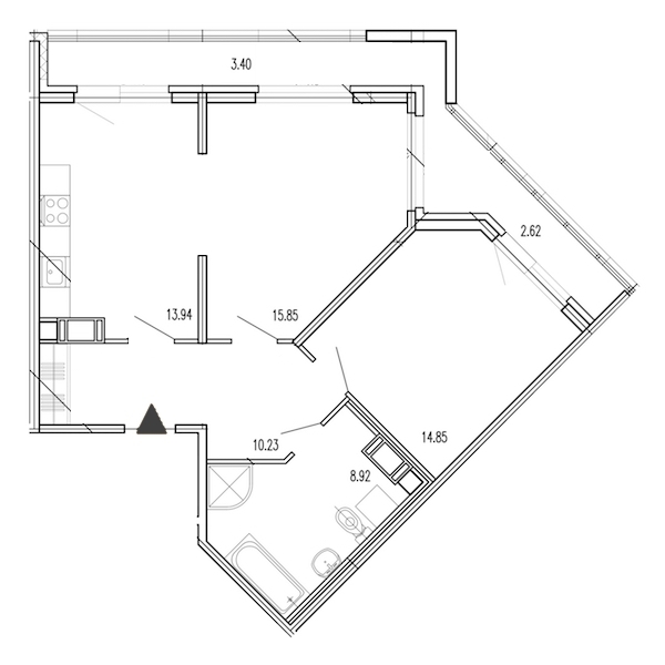 2-комнатная, 70 м² — ЖК Жилой дом Европейский парк