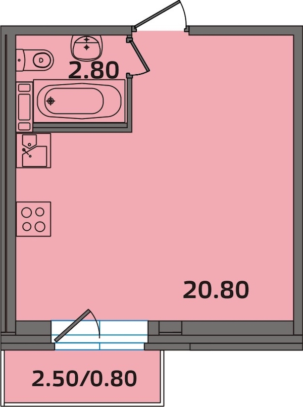 Студия, 22 м² — ЖК ЖК ЭкспоГрад 2