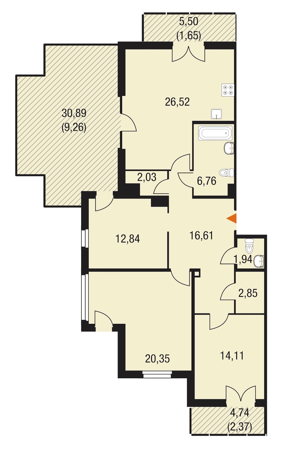 3-комнатная, 117 м² — ЖК ЖК Горки Парк