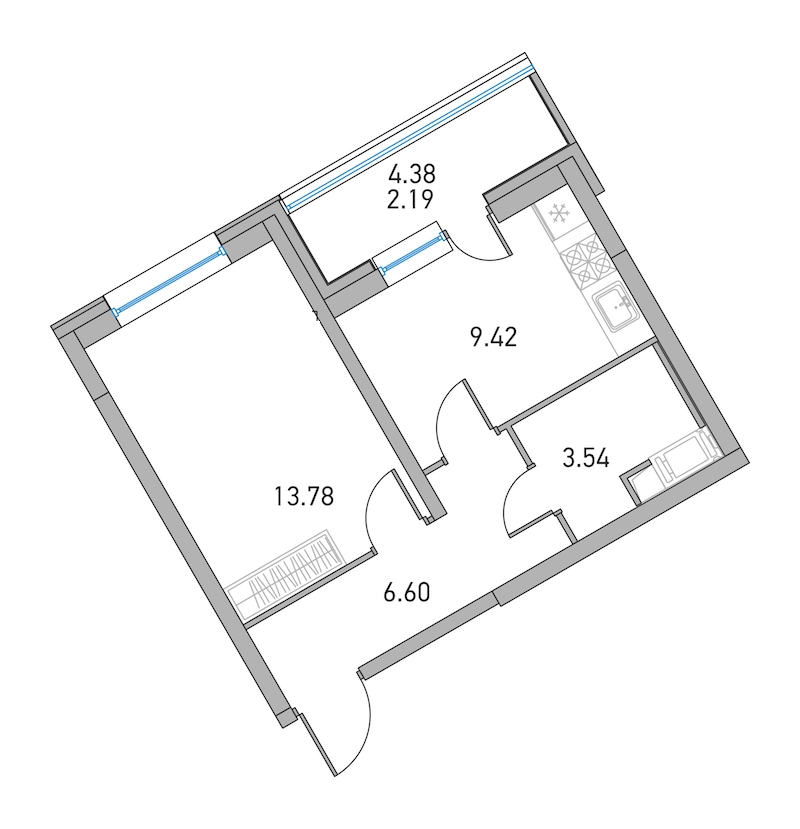 1-комнатная, 33 м² — ЖК ЖК Дом на Львовской