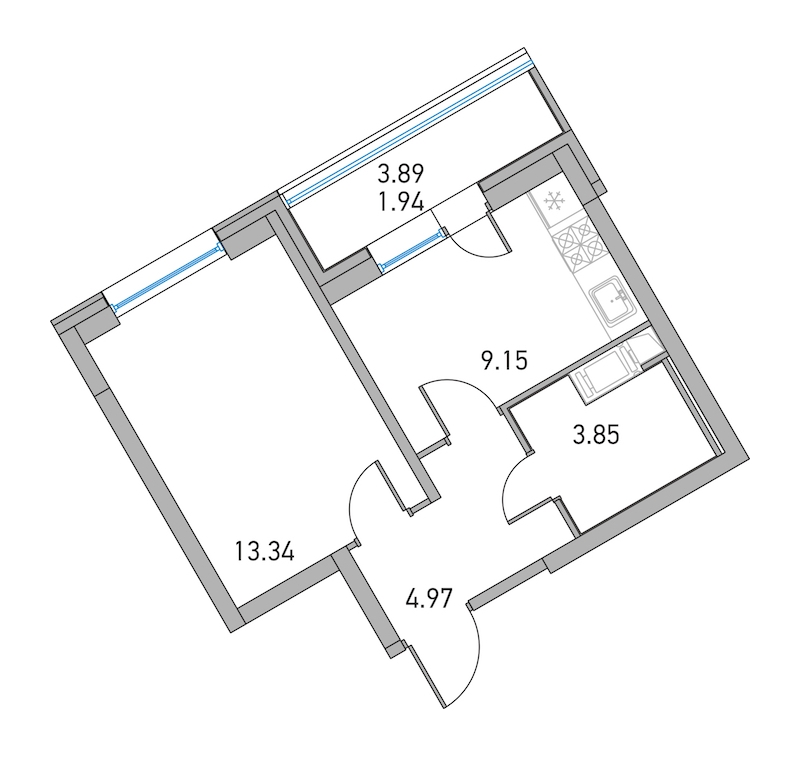 1-комнатная, 31 м² — ЖК ЖК Дом на Львовской