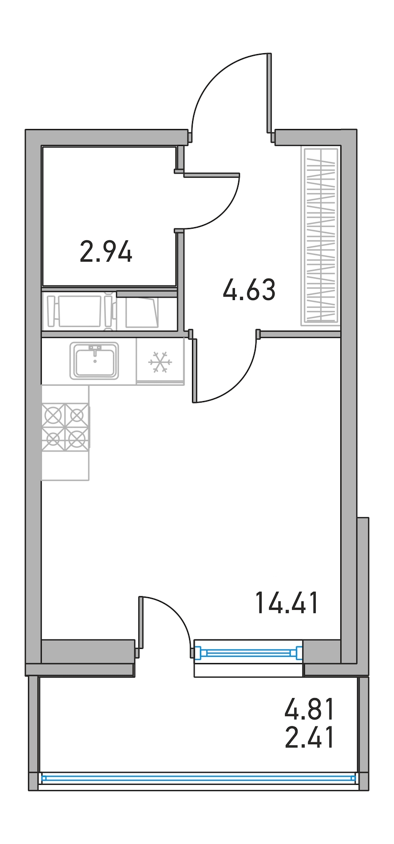 Студия, 22 м² — ЖК ЖК Дом на Львовской