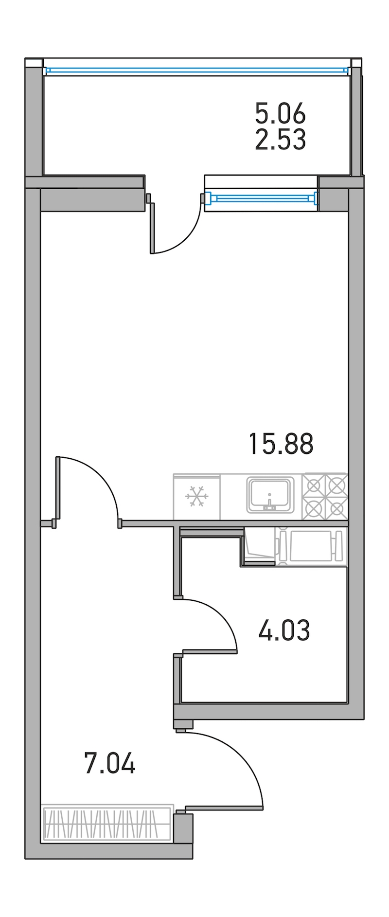 Студия, 27 м² — ЖК ЖК Дом на Львовской