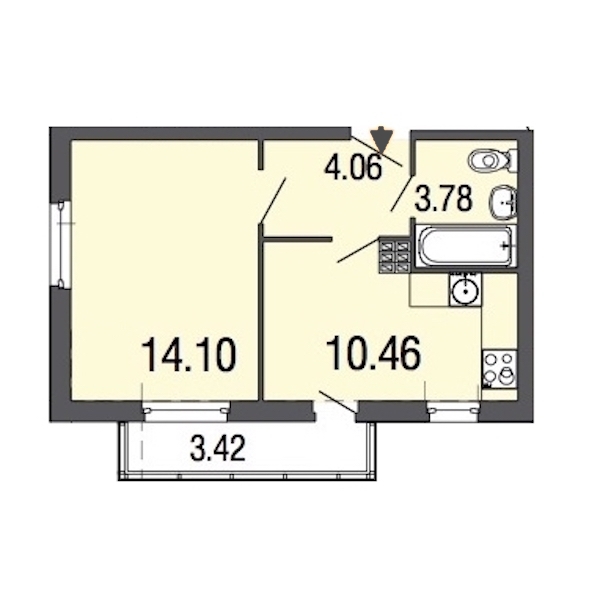 1-комнатная, 32 м² — ЖК ЖК ЭкоСити