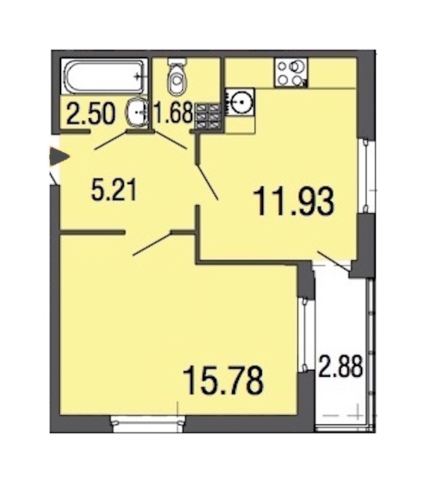 1-комнатная, 37 м² — ЖК ЖК ЭкоСити