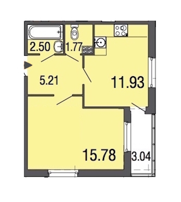 1-комнатная, 37 м² — ЖК ЖК ЭкоСити