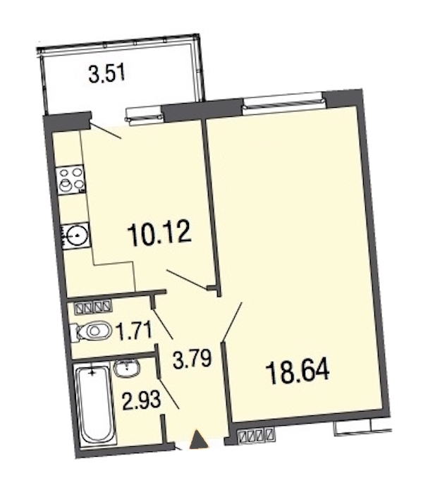 1-комнатная, 37 м² — ЖК ЖК ЭкоСити
