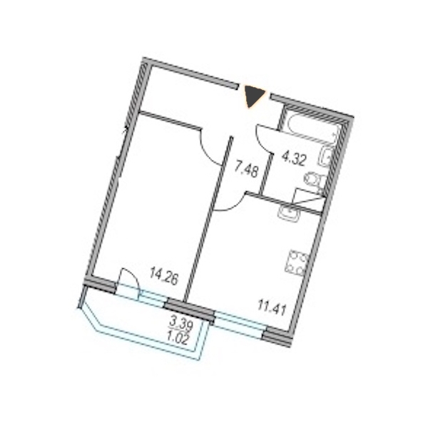 1-комнатная, 37 м² — ЖК ЖК Приморский квартал