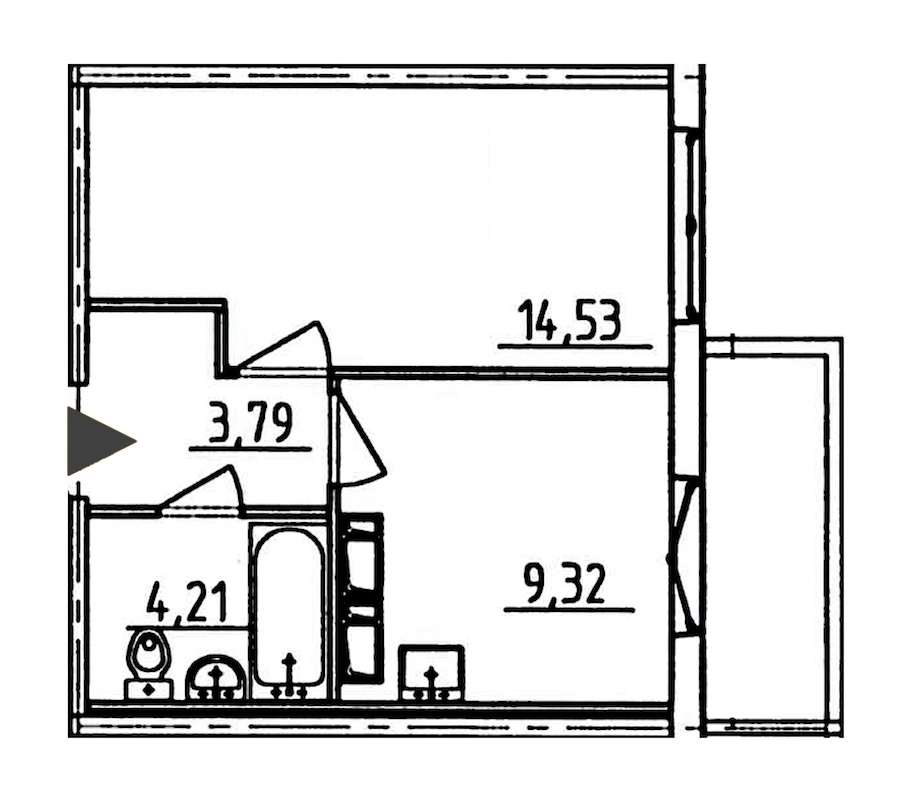 1-комнатная, 33 м² — ЖК ЖК Аэросити