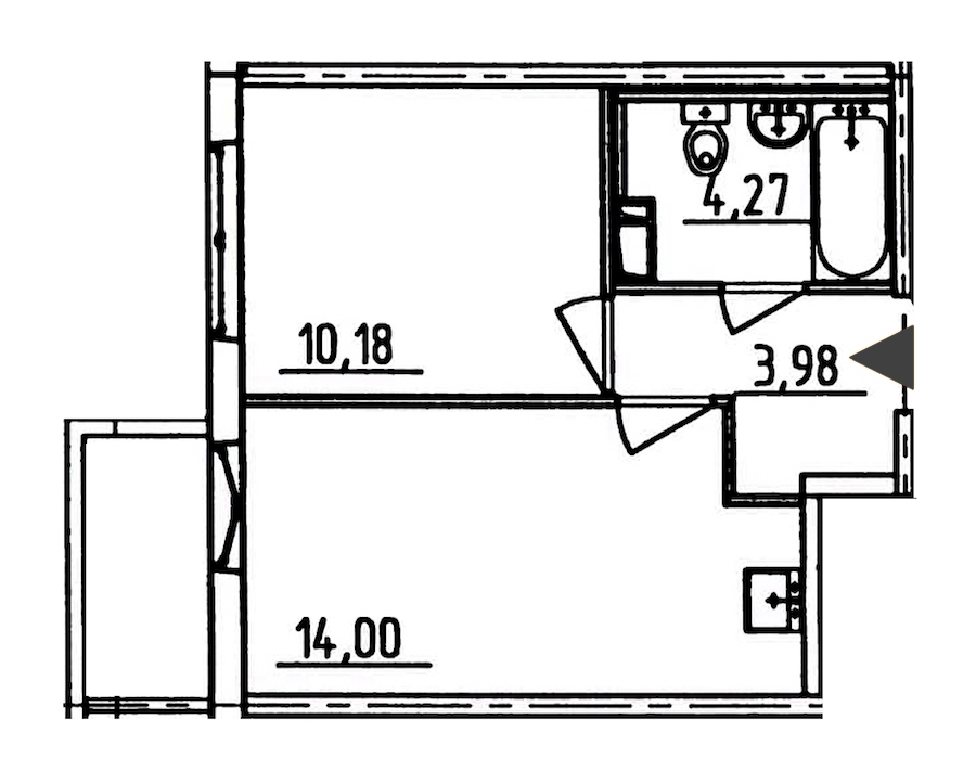 1-комнатная, 33 м² — ЖК ЖК Аэросити