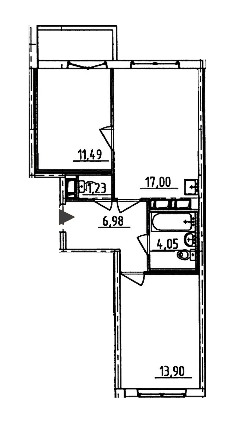2-комнатная, 56 м² — ЖК ЖК Аэросити