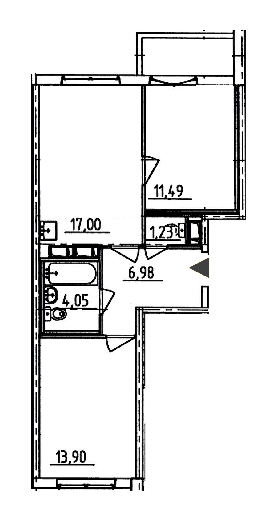 2-комнатная, 56 м² — ЖК ЖК Аэросити