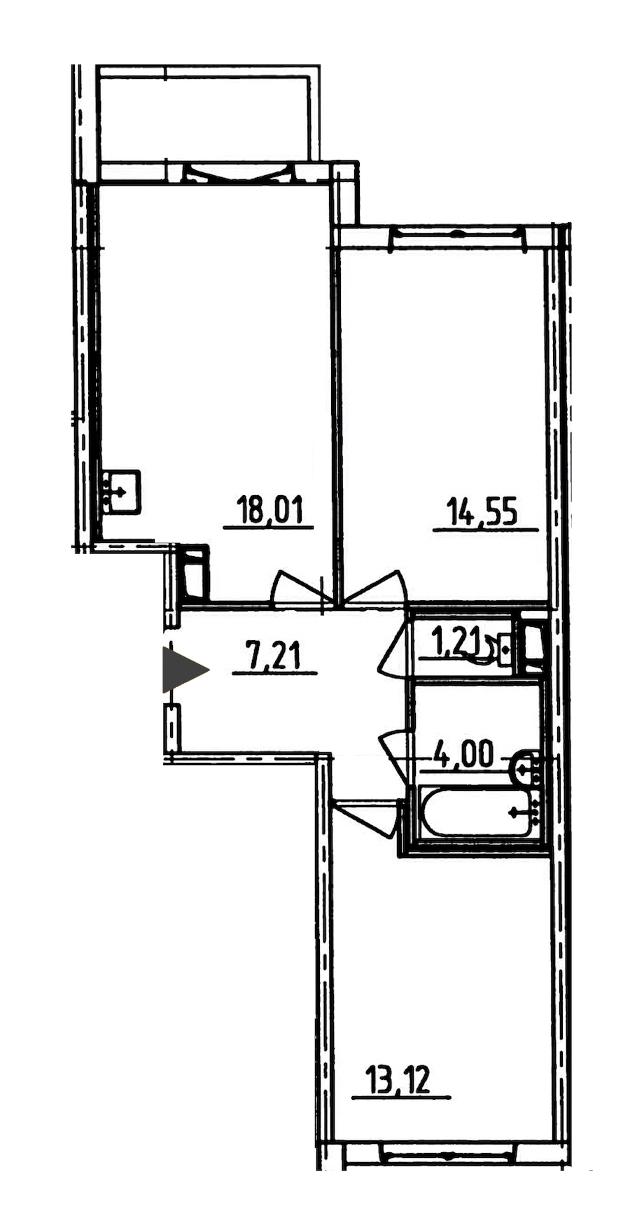 2-комнатная, 60 м² — ЖК ЖК Аэросити