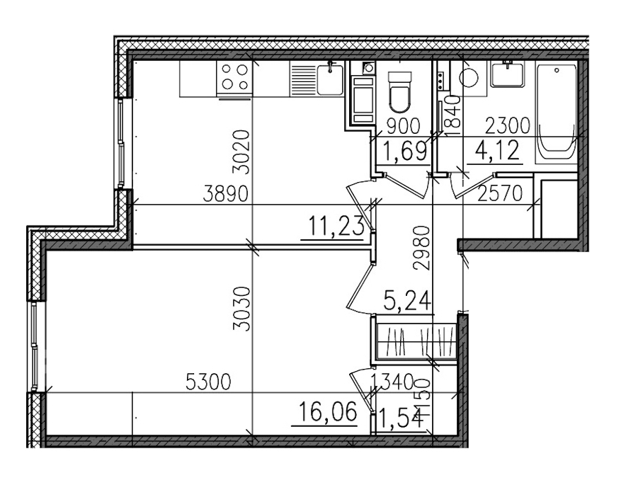 2-комнатная, 55 м² — ЖК ЖК Янила Драйв