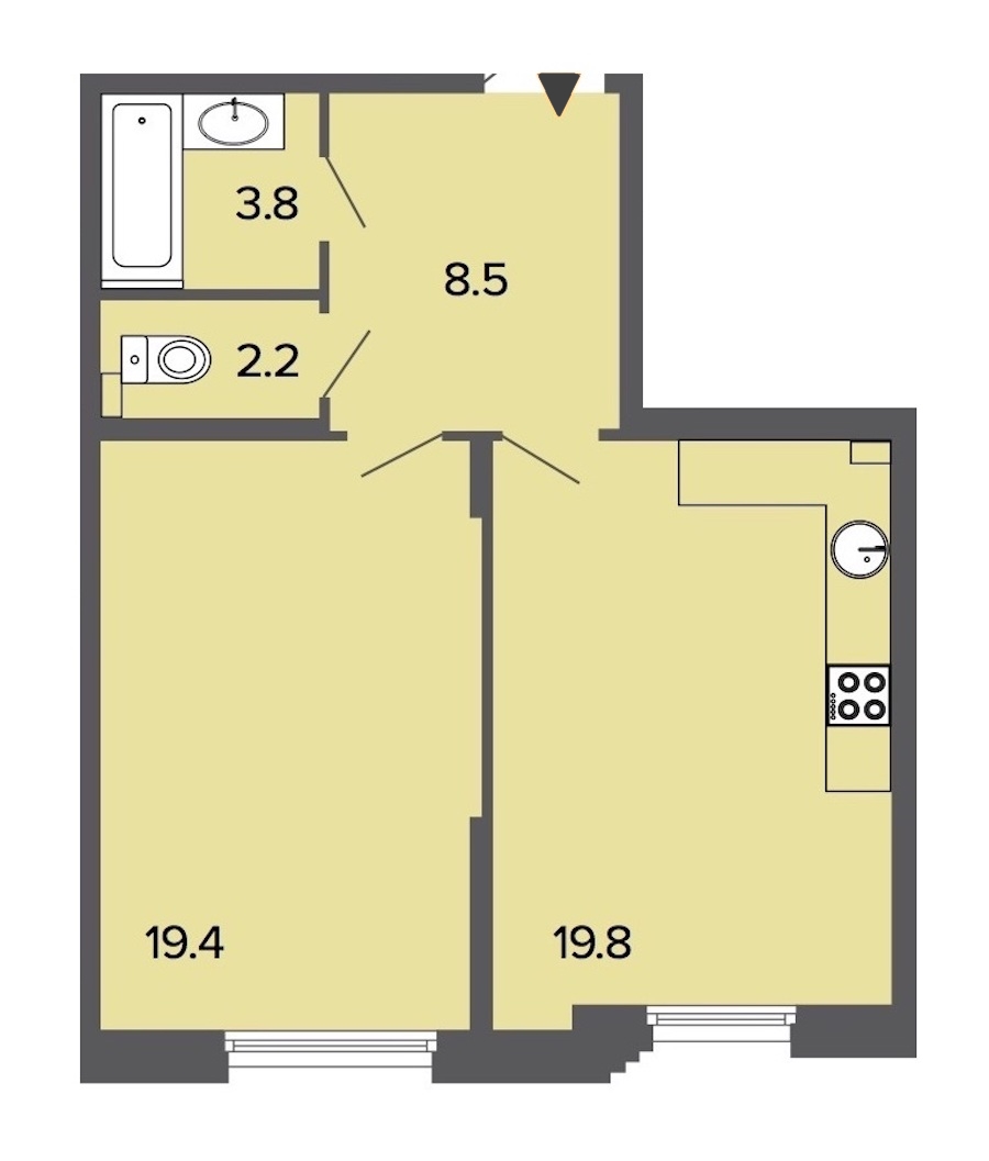 1-комнатная, 54 м² — ЖК Клубный дом Болконский