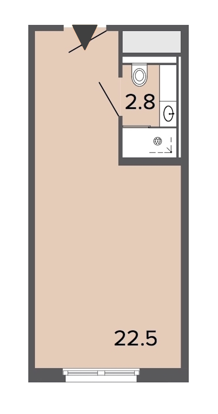 Студия, 25 м² — ЖК Апарт-отель Studio Moskovsky (Студио Московский)