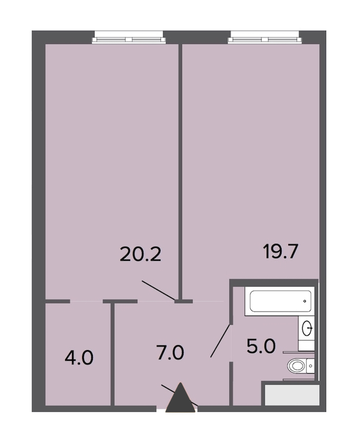 1-комнатная, 56 м² — ЖК Апарт-отель Studio Moskovsky (Студио Московский)