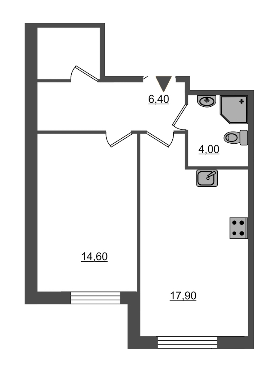 1-комнатная, 46 м² — ЖК ЖК Энфилд