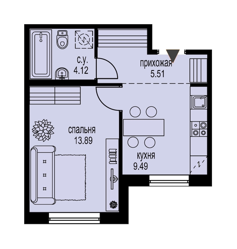 1-комнатная, 33 м² — ЖК ЖК ID Мурино (Айди Мурино)
