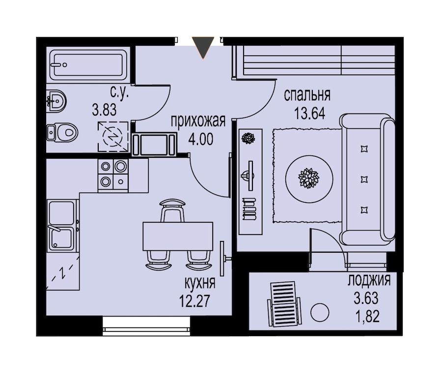 1-комнатная, 36 м² — ЖК ЖК ID Мурино (Айди Мурино)