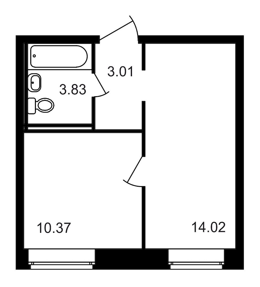 1-комнатная, 31 м² — ЖК ЖК Северный