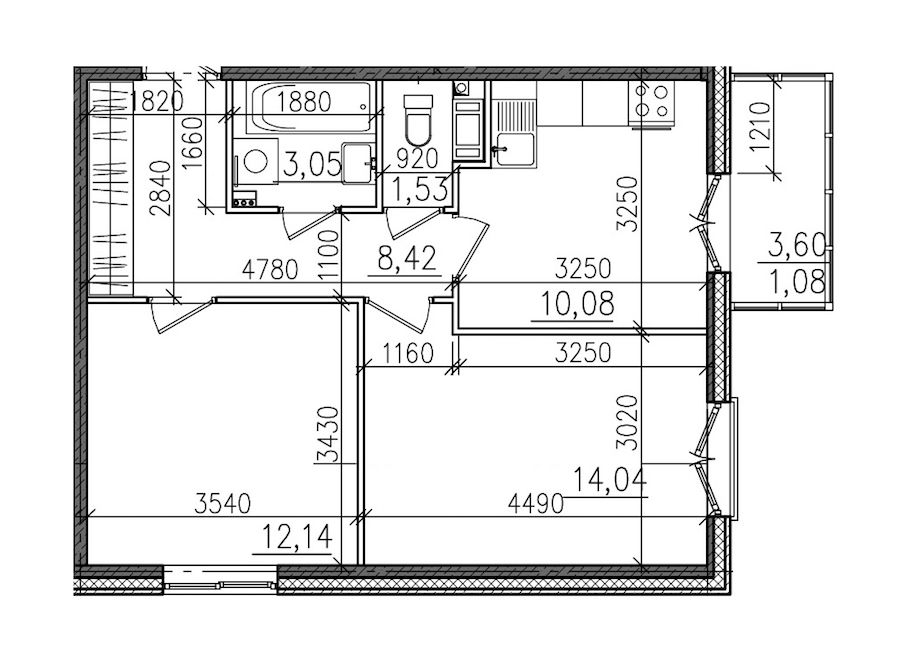 2-комнатная, 50 м² — ЖК ЖК Янила Драйв