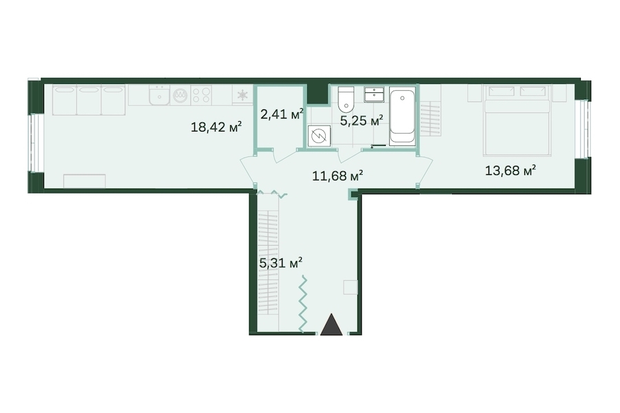 1-комнатная, 57 м² — ЖК ЖК Магнифика Резиденс (Magnifika Residence)