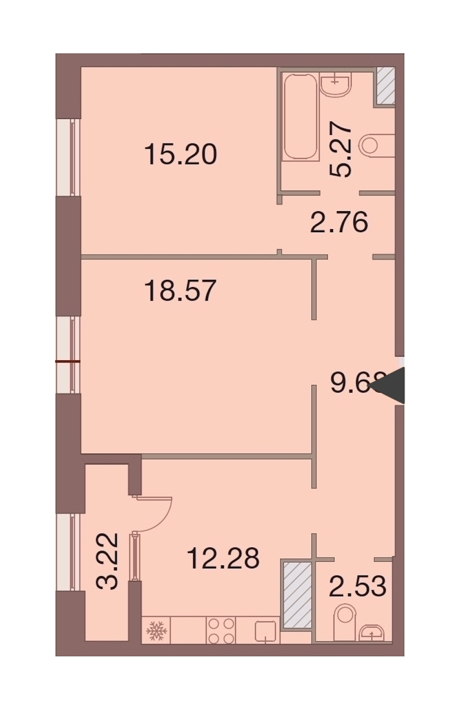 2-комнатная, 68 м² — ЖК ЖК Neva Haus (Нева Хаус)