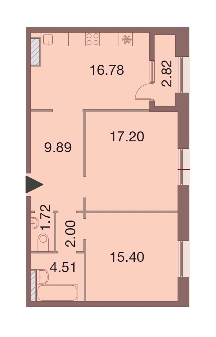 2-комнатная, 69 м² — ЖК ЖК Neva Haus (Нева Хаус)
