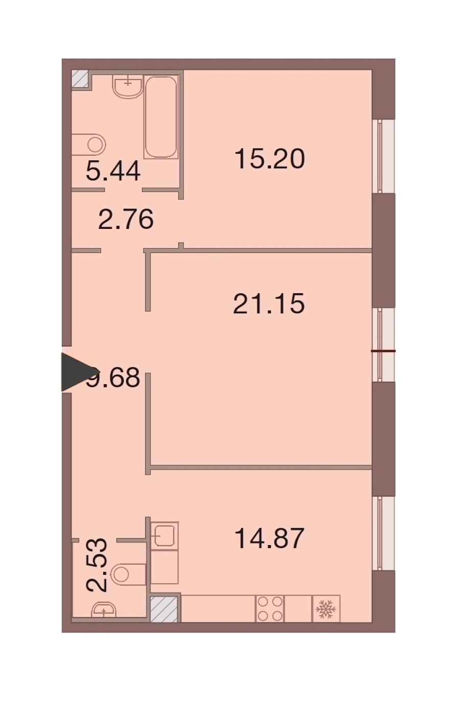 2-комнатная, 72 м² — ЖК ЖК Neva Haus (Нева Хаус)