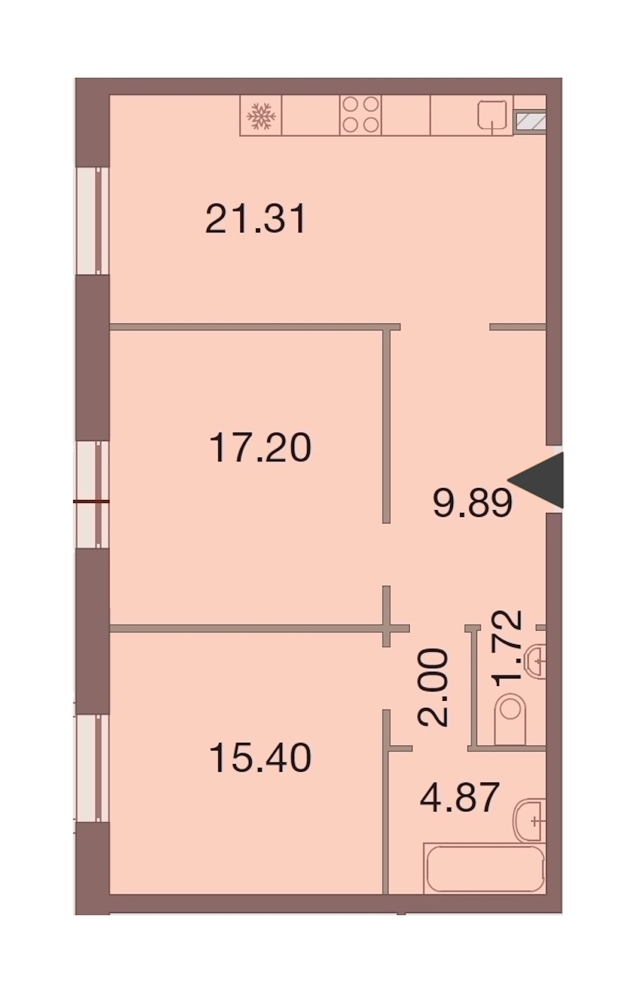 2-комнатная, 72 м² — ЖК ЖК Neva Haus (Нева Хаус)