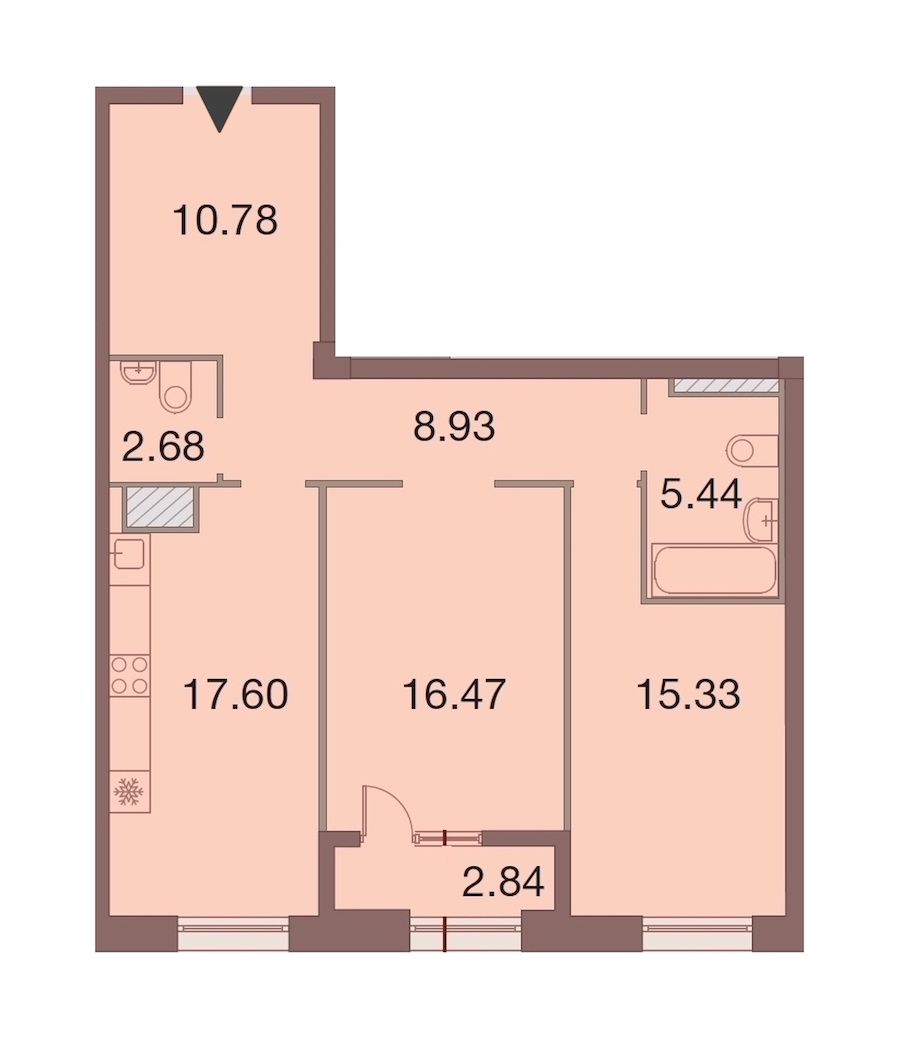 2-комнатная, 79 м² — ЖК ЖК Neva Haus (Нева Хаус)