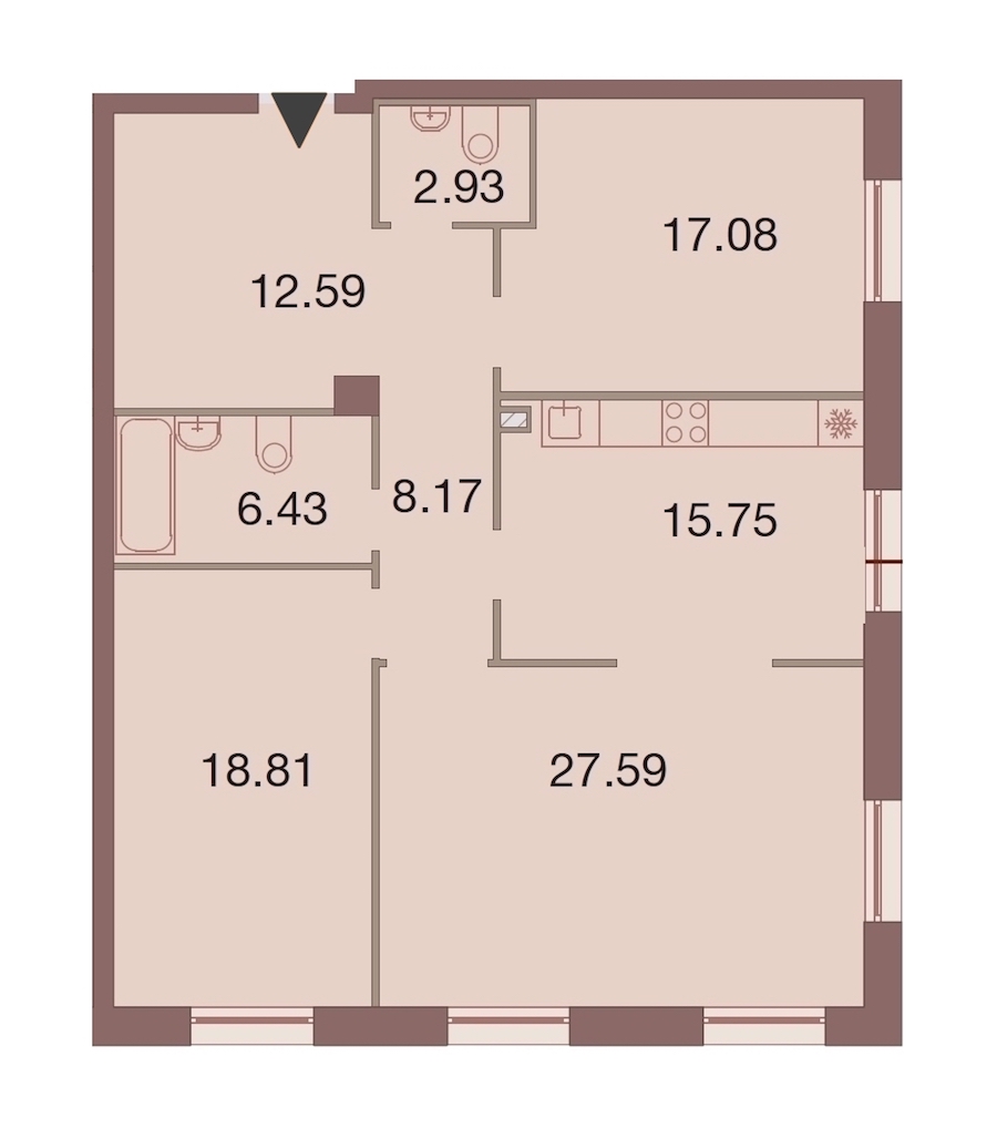 3-комнатная, 109 м² — ЖК ЖК Neva Haus (Нева Хаус)