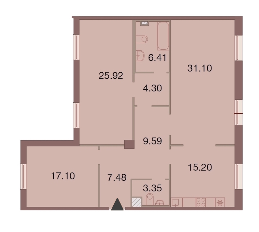 3-комнатная, 120 м² — ЖК ЖК Neva Haus (Нева Хаус)