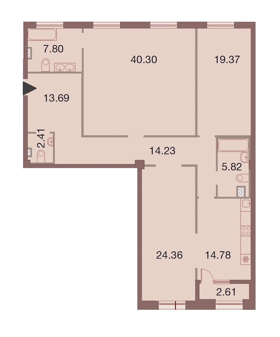 3-комнатная, 144 м² — ЖК ЖК Neva Haus (Нева Хаус)