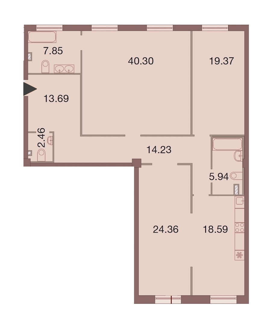 3-комнатная, 147 м² — ЖК ЖК Neva Haus (Нева Хаус)