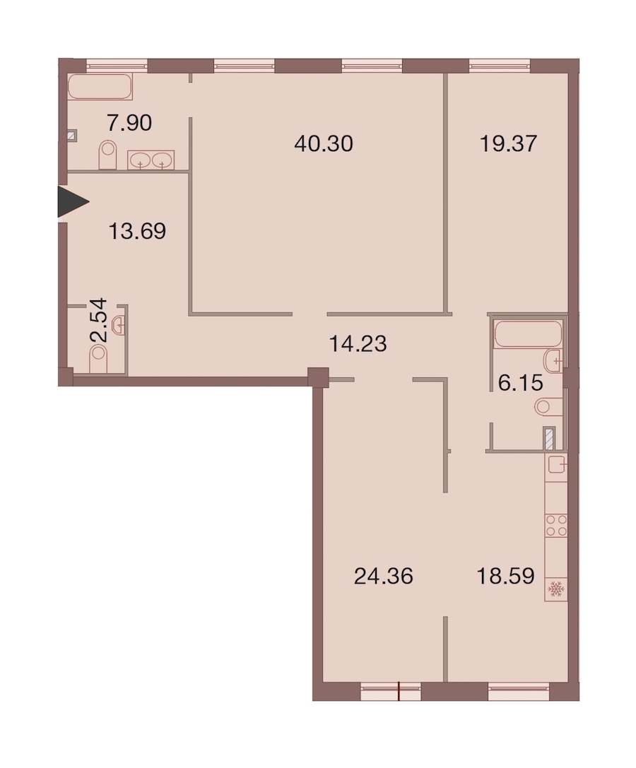3-комнатная, 147 м² — ЖК ЖК Neva Haus (Нева Хаус)