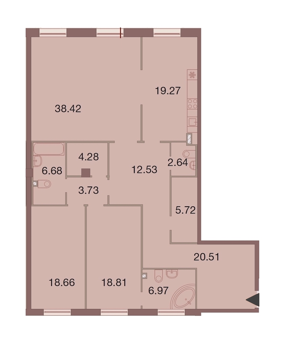 3-комнатная, 158 м² — ЖК ЖК Neva Haus (Нева Хаус)