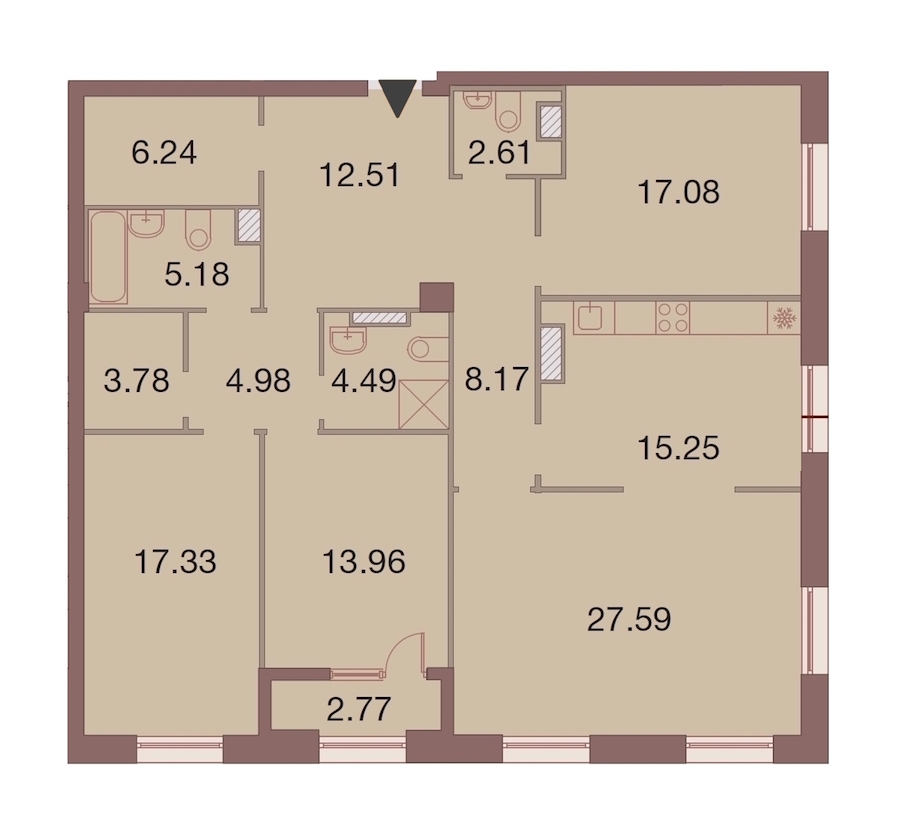 4-комнатная, 141 м² — ЖК ЖК Neva Haus (Нева Хаус)