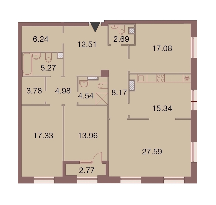 4-комнатная, 141 м² — ЖК ЖК Neva Haus (Нева Хаус)