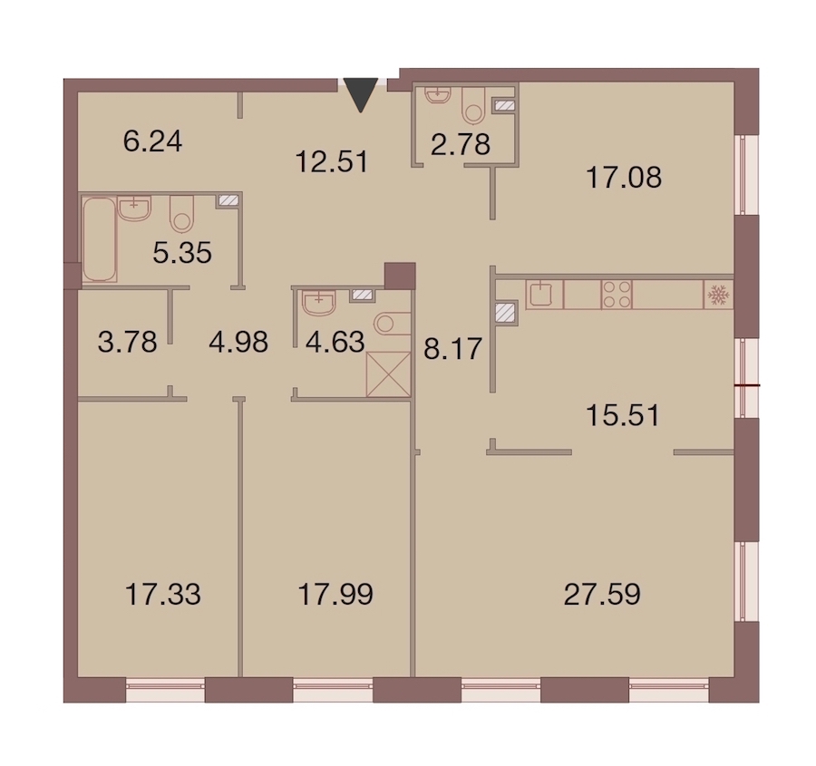 4-комнатная, 144 м² — ЖК ЖК Neva Haus (Нева Хаус)