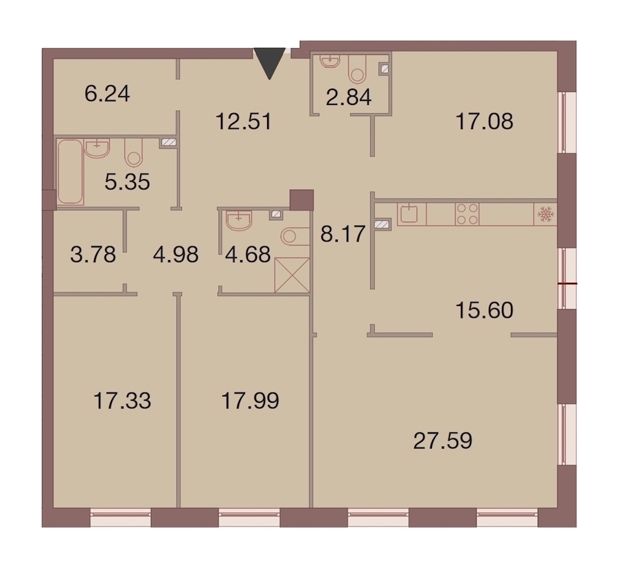 4-комнатная, 144 м² — ЖК ЖК Neva Haus (Нева Хаус)
