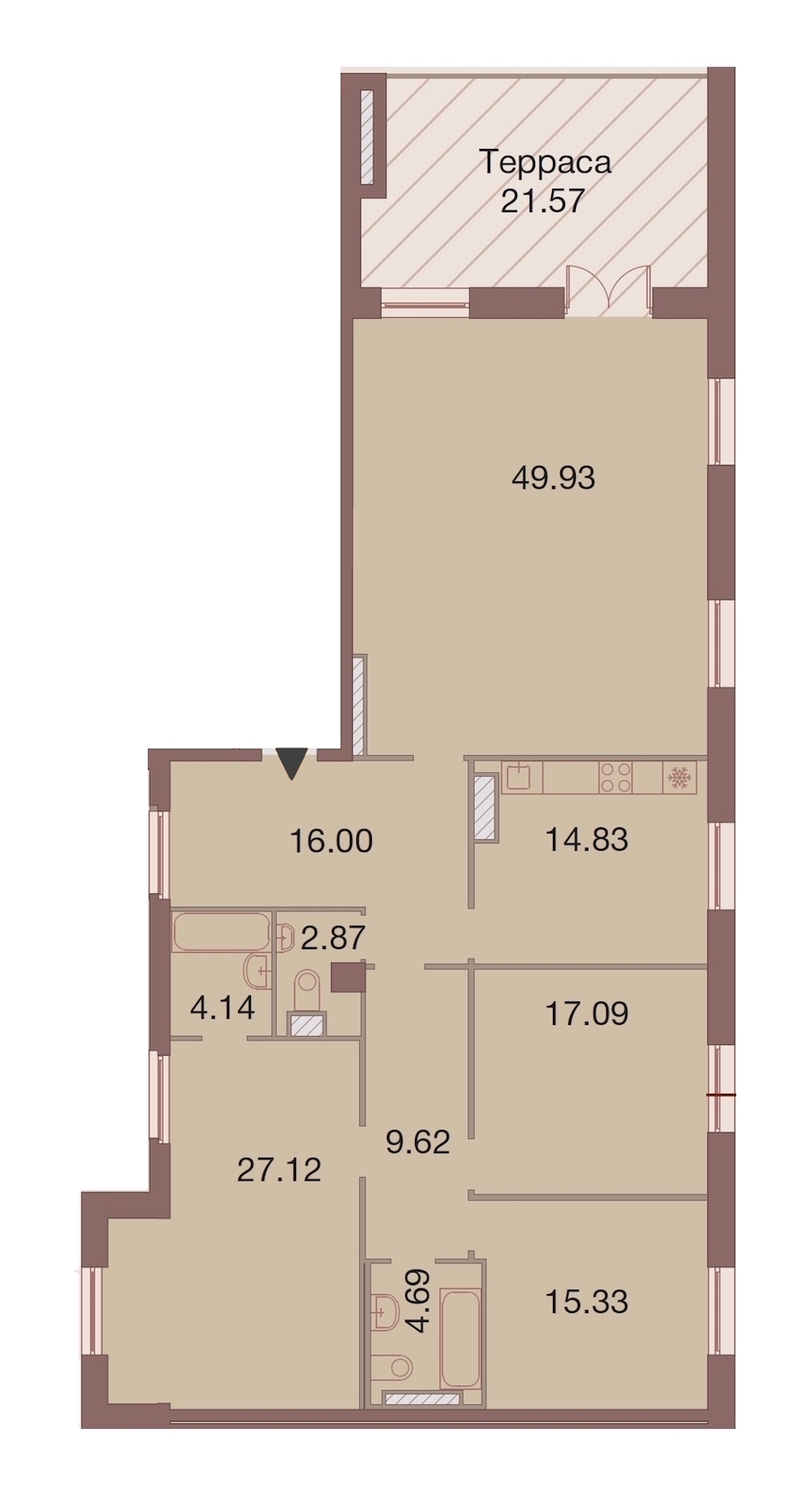 4-комнатная, 168 м² — ЖК ЖК Neva Haus (Нева Хаус)