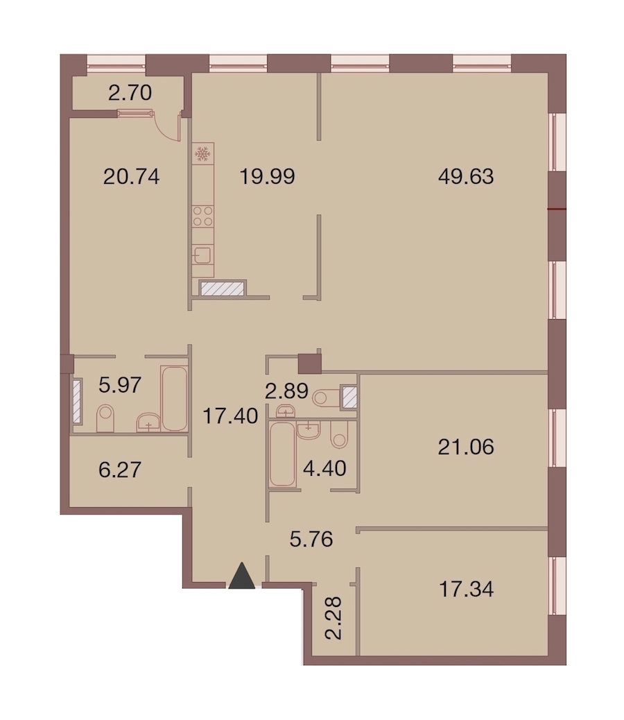 4-комнатная, 175 м² — ЖК ЖК Neva Haus (Нева Хаус)