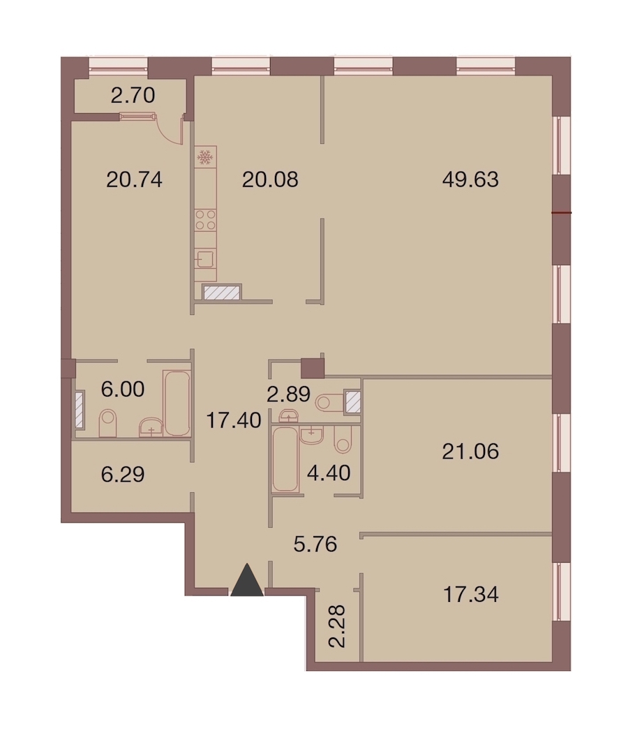 4-комнатная, 175 м² — ЖК ЖК Neva Haus (Нева Хаус)